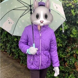 Purple puffer jacket